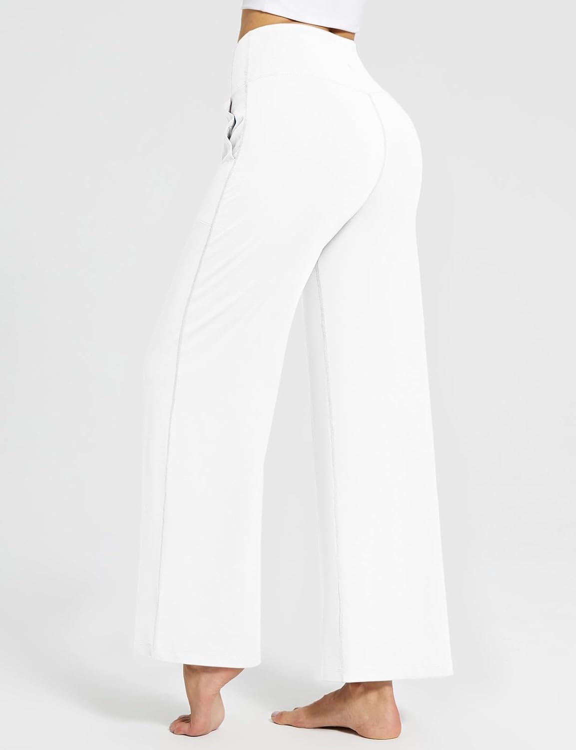 Women's Yoga Pants Wide Leg High Waist Travel Pants with Pockets Plus Size Loose Dress Pants Full Length - Image 2
