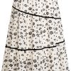 Long Skirt for Women Elastic High Waisted Flowy Skirts Boho Tiered Asymmetrical Skirts with Pockets