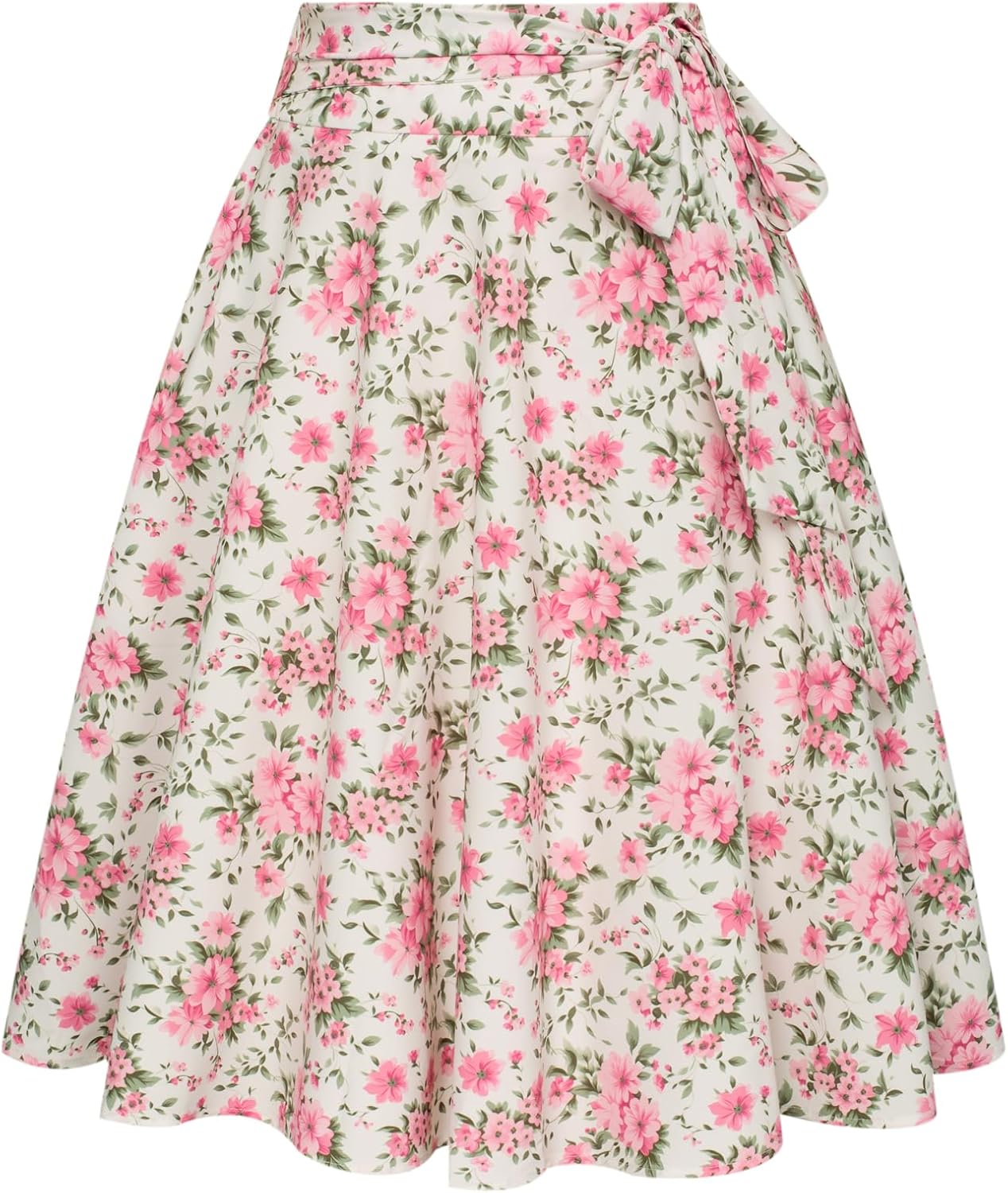 Women's High Waist A-Line Pockets Skirt Skater Flared Midi Skirt Vinage Skirt