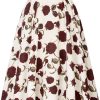 Women Vintage Skirt High Waist Pleated Skirt Midi A-Line Skirt with Pockets